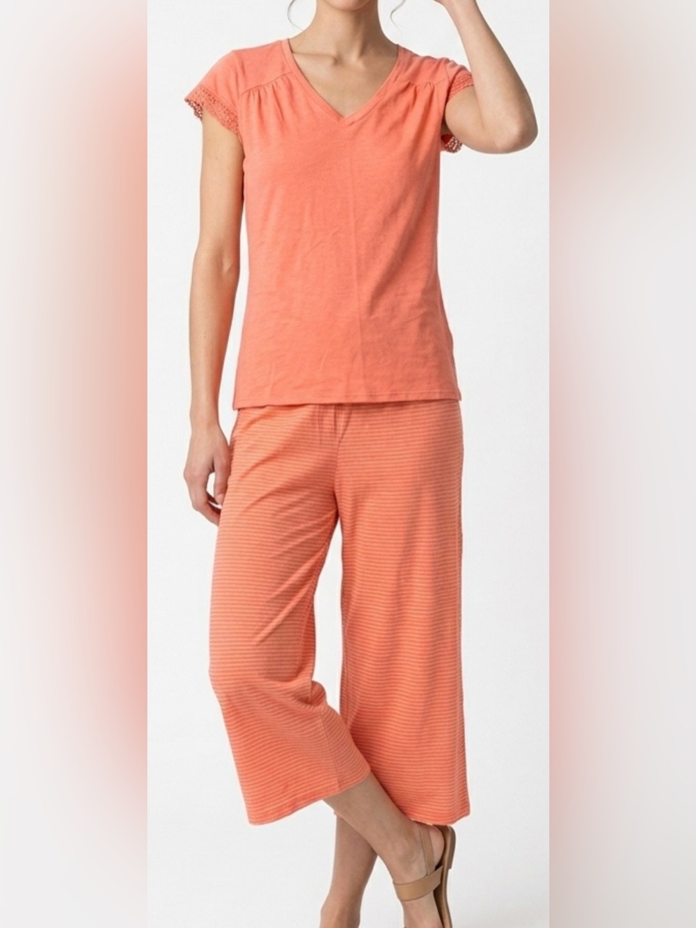 GILLIGAN & O’MALLOREY CORAL 2 PIECE PAJAMA SET. LIGHTWEIGHT FOR ULTIMATE COMFORT